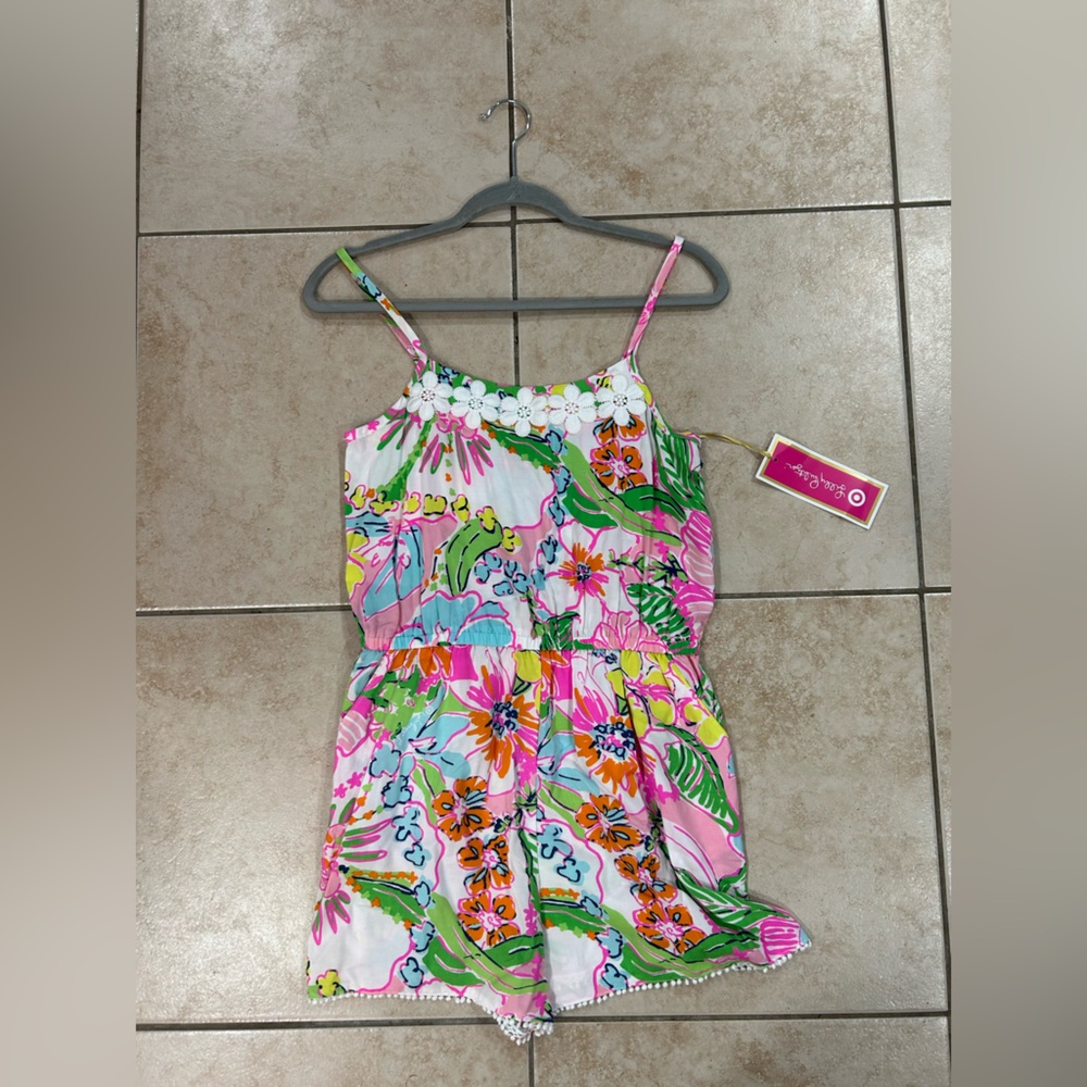 NWT Lilly Pulitzer for Target Girls Romper Size XL (14/16) Nosey Posey Print